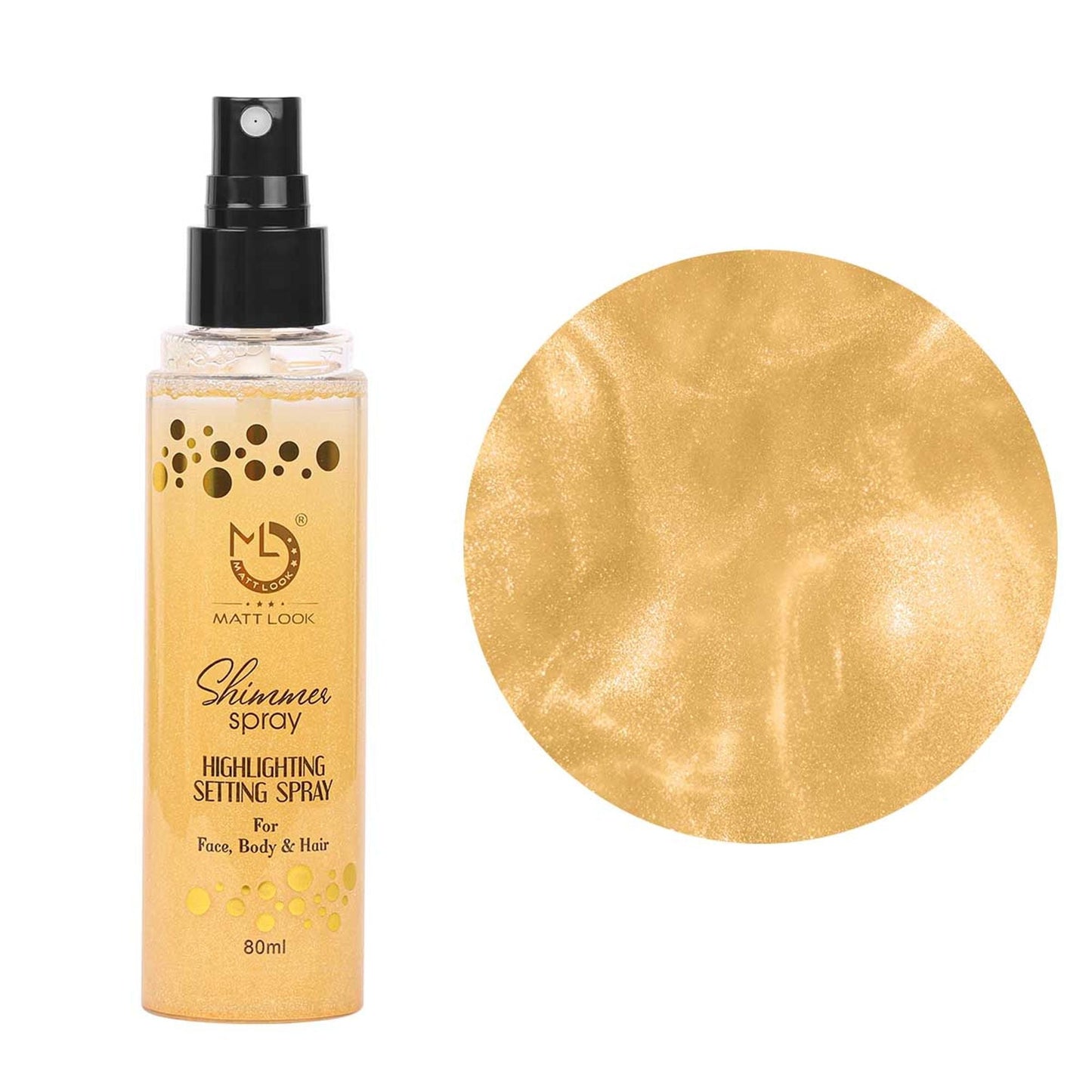 Matt Look Shimmer Highlighting Setting Spray - Gold 001 - Swadesiicart