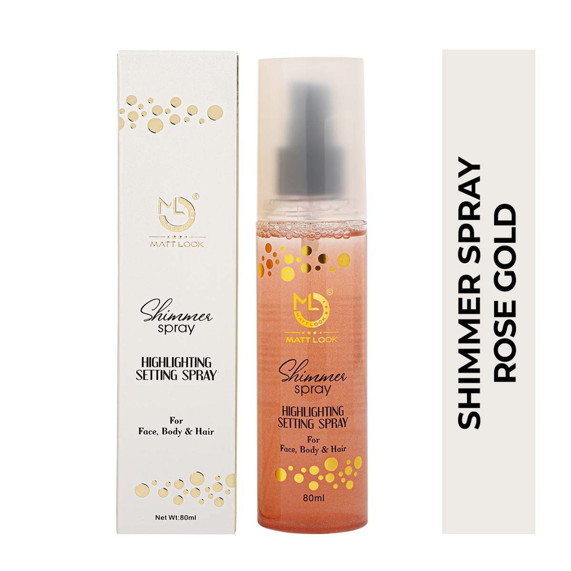 Matt Look Shimmer Highlighting Setting Spray - Rose Gold 003 - Swadesiicart
