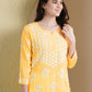 ADA Floral Lucknowi Chikankari Straight Kurta | Swadesiicart