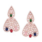 Saraf RS Jewellery Rose Gold-Polished White & Green AD-Studded Jewellery Set - Swadesiicart