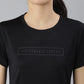 MKH Women Black Typography Dri-FIT Polyester Round Neck Sports T-shirt - Swadesiicart
