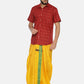 Sethukrishna Yellow Solid Double Layer Readymade Dhoti Pant For Men | Swadesiicart