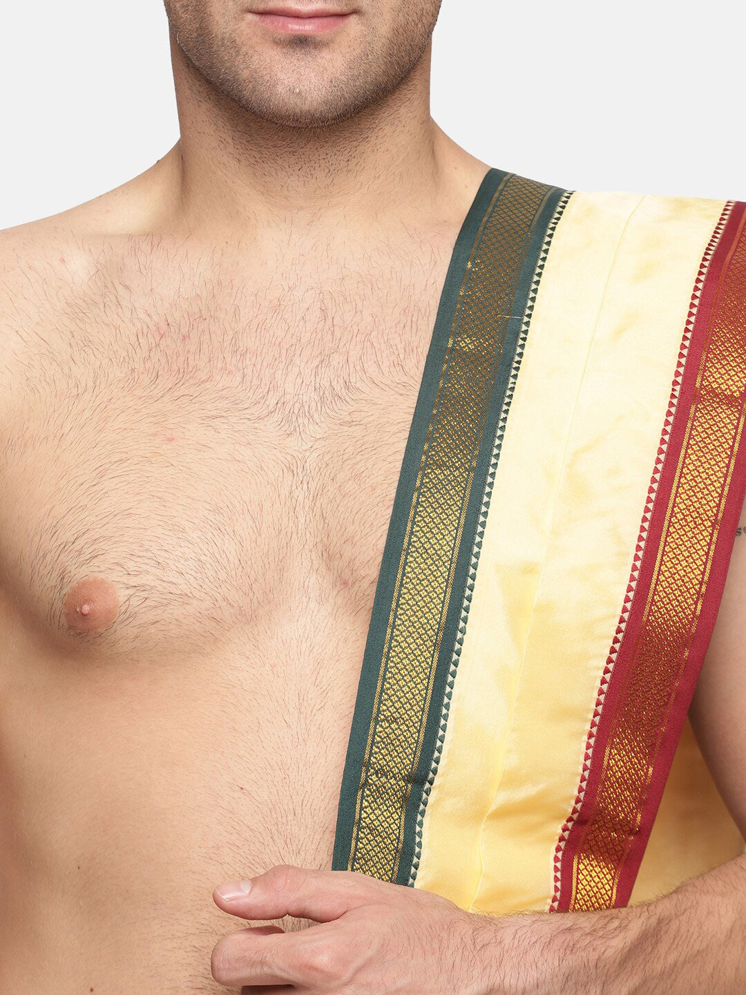 Sethukrishna Men Beige Solid Dhotis | Swadesiicart