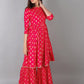 Kalini Women Pink Ethnic Motifs Printed Panelled Kurta with Sharara | Swadesiicart