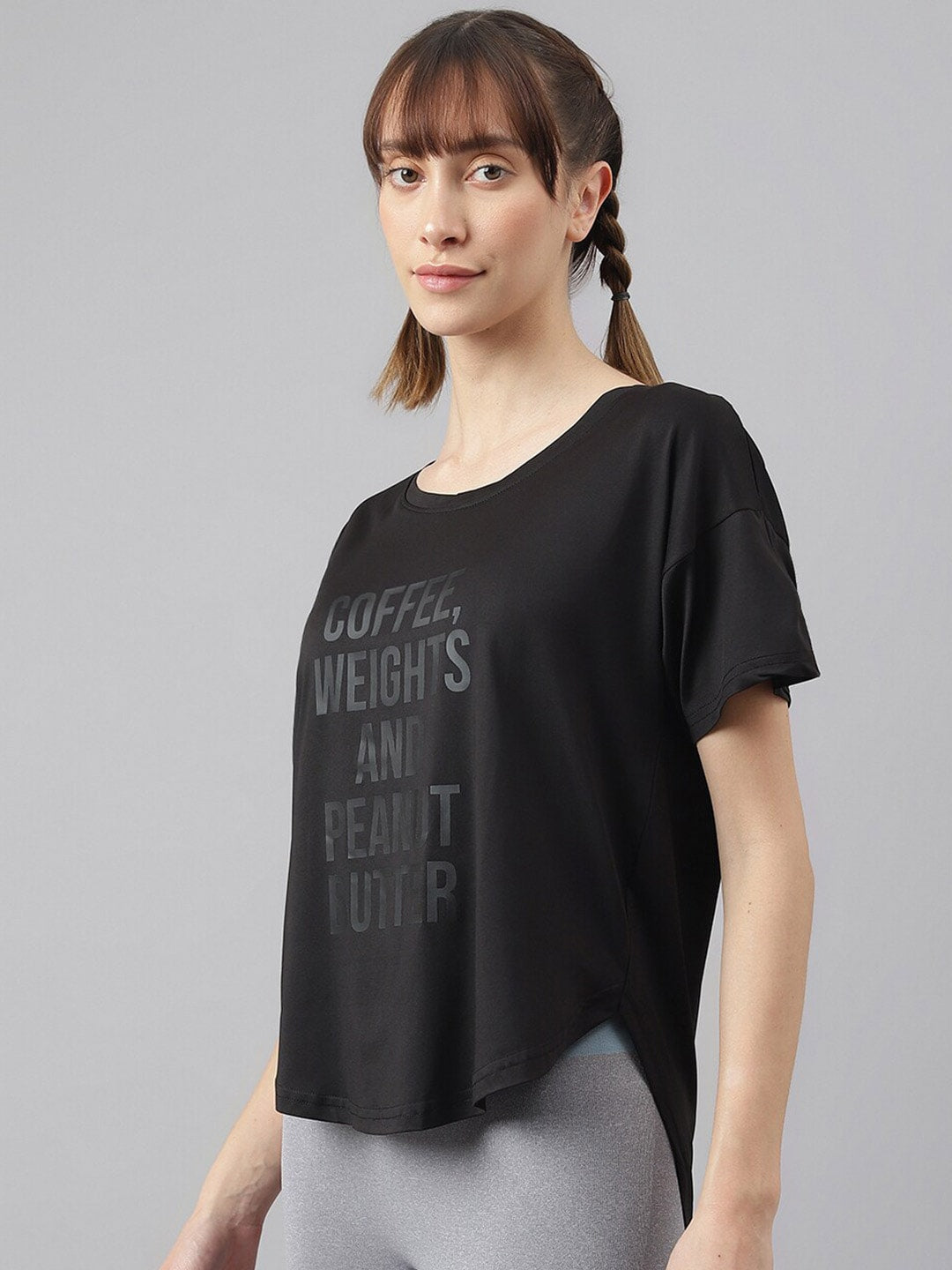 MKH Women Typography Printed Drop-Shoulder Sleeves Dri-FIT Sports T-shirt - Swadesiicart