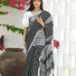 Beatitude Black Cotton Tanchori Handloom Saree