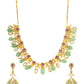 Natural Stones Antique Finish Earrings and Choker Necklace set - Ruby Raang | Swadesiicart