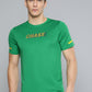 Alcis Men Green & Yellow Typography Printed Slim Fit Running T-shirt | Swadesiicart