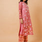 HOUSE OF KARI Ethnic Motifs Embroidered Chikankari Straight Chanderi Silk Kurta | Swadesiicart