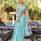 Mitera Blue & Silver-Toned Floral Embroidered Zari Pure Linen Banarasi Saree | Swadesiicart