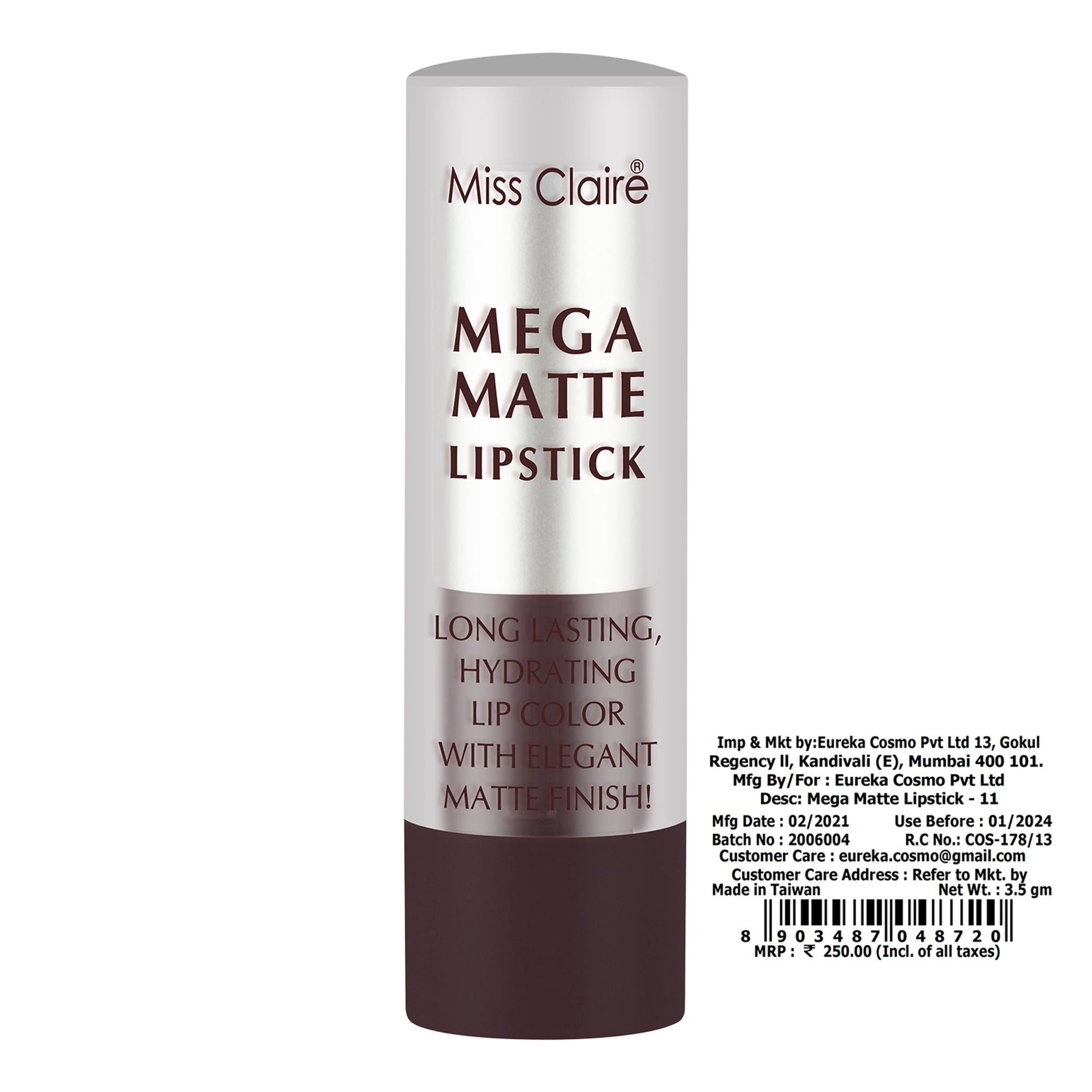 Miss Claire Mega Matte Lipstick - 11 | Swadesiicart