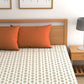 CHHAVI INDIA Cream-Coloured & Orange Floral Ultra Soft 210 TC Bedsheet with Pillow Covers - Swadesiicart