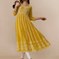 HERE&NOW Ethnic Motifs Embroidered Chikankari Georgette Anarkali Kurta | Swadesiicart