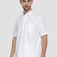 Ramraj Cotton Mens Half Sleeve Formal Poly Cotton White Shirt | Swadesiicart