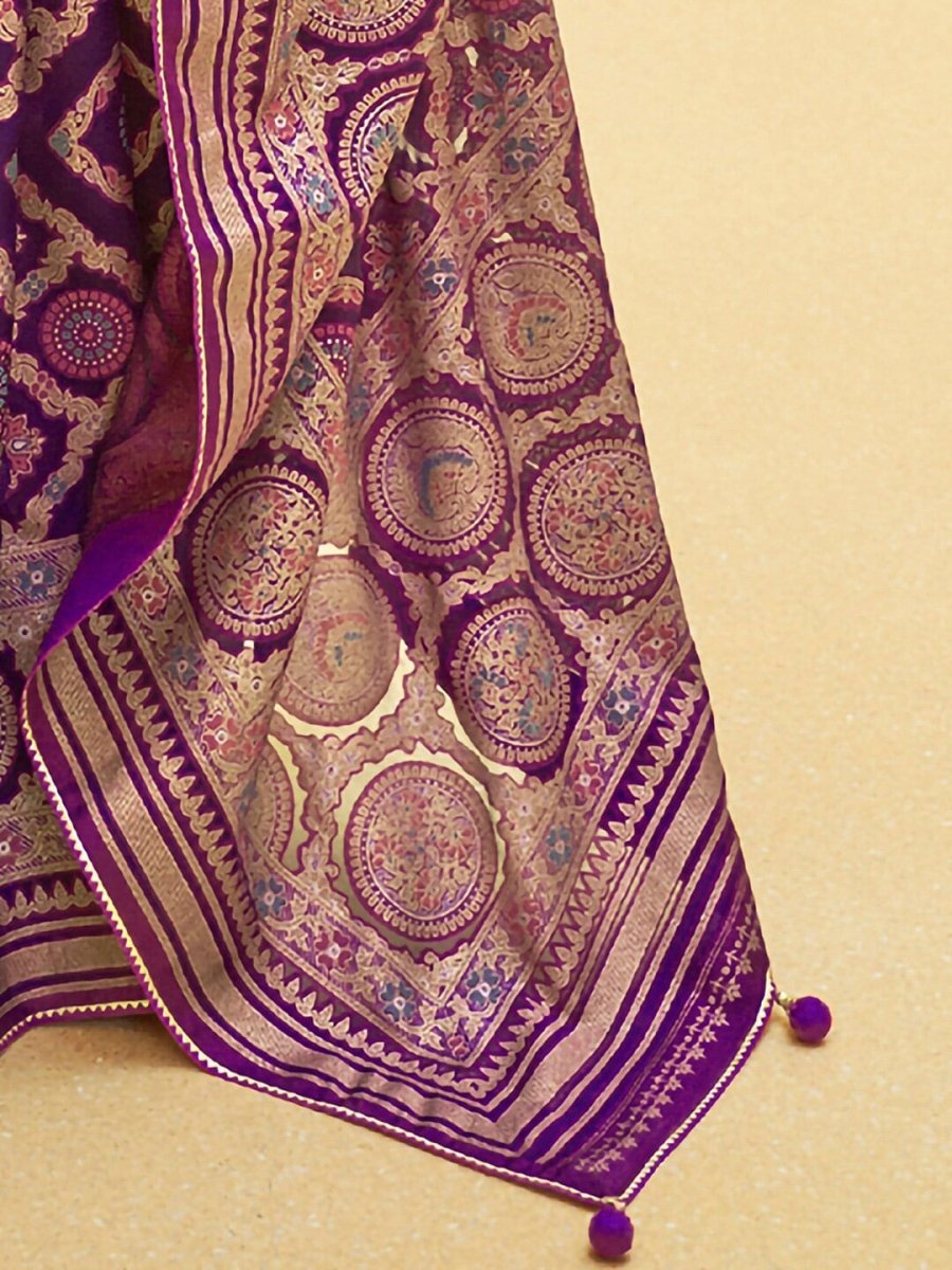 Anouk Woven Design Organza Banarasi Saree | Swadesiicart