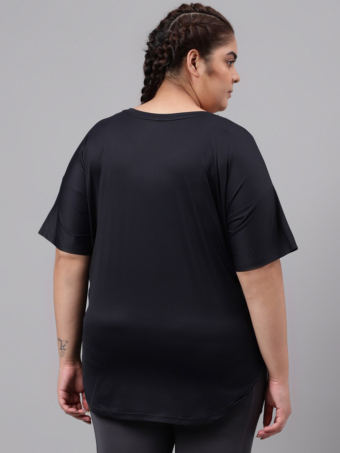 MKH Plus Size Typography Printed Relaxed Fit Dri FIT T-shirt - Swadesiicart