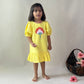 ArthLife Yellow Flower Patch Casual Dress