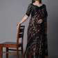 Mitera Black & Green Ethnic Motifs Jute Cotton Banarasi Saree with Matching Blouse | Swadesiicart