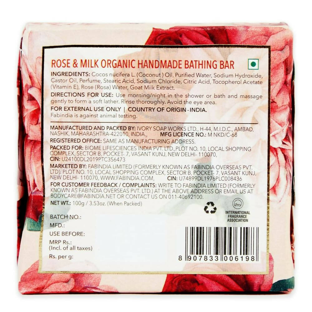 Fabessentials Rose & Milk Handmade Bathing Bar - Swadesiicart