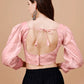 Tikhi Imli Sweetheart Neck Organza Saree Blouse | Swadesiicart