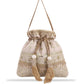 Masq Women Beige & Gold-Toned Embellished Potli