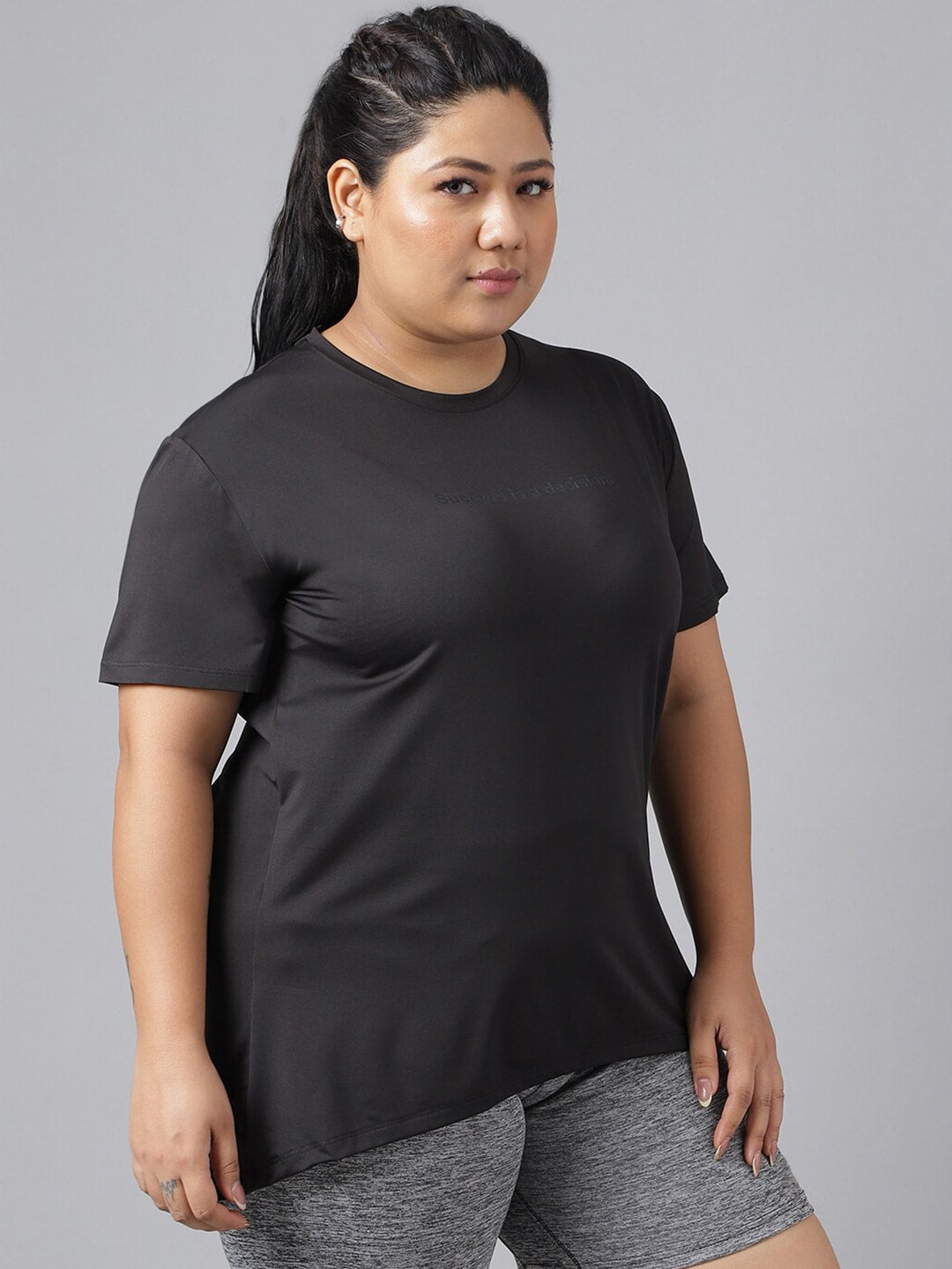 MKH Plus Size Drop-Shoulder Sleeves Dri-FIT Relaxed Fit Training T-shirt - Swadesiicart