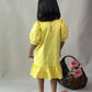 ArthLife Yellow Flower Patch Casual Dress