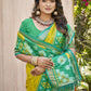 Shree Shyam Fashion Pochampalli Silk Mustard Yellow Saree