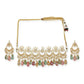 Maharani Kundan Choker with Multi Stones and Earrings- Ruby Raang | Swadesiicart