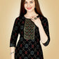 Jyoti Fashion Women's Black Viscose Rayon Embroidered Kurta Pant Set | Swadesiicart