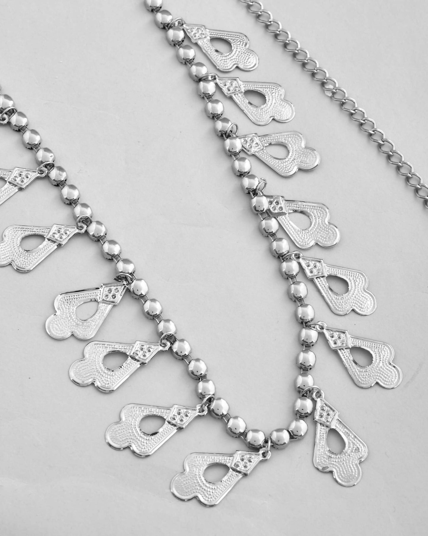 VOJ Oxidised German Silver Adjustable Waist Belt | Swadesiicart