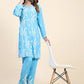 HOUSE OF KARI Floral Embroidered Chikankari Pure Cotton Straight Kurta With Trousers | Swadesiicart