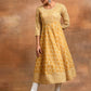 Aks Geometric Printed Cotton Anarkali Kurta