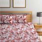BOMBAY DYEING Serenita Brown Printed Cotton 144 TC Queen Bedsheet with 2 Pillow Covers - Swadesiicart