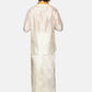 Sethukrishna Men Cream-Coloured Solid Art Silk Dhoti With Angavastram | Swadesiicart