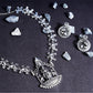 Cardinal Silver-Toned Oxidised Long Jewellery Set Jewellery Set
