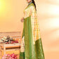 Joban Fashion Light Yellow & Parrot Green Plain With Weaving Border Banarasi Silk Sarees | Swadesiicart