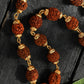 Mominos Fashion Joharkamal Gold-Polished Statement Rudraksha Mala Long Necklace (Golden) | Swadesiicart