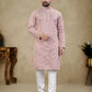 Anaita Pink Lucknowi Work Silk Straight Kurta
