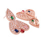 Saraf RS Jewellery Rose Gold-Polished White & Green AD-Studded Jewellery Set - Swadesiicart