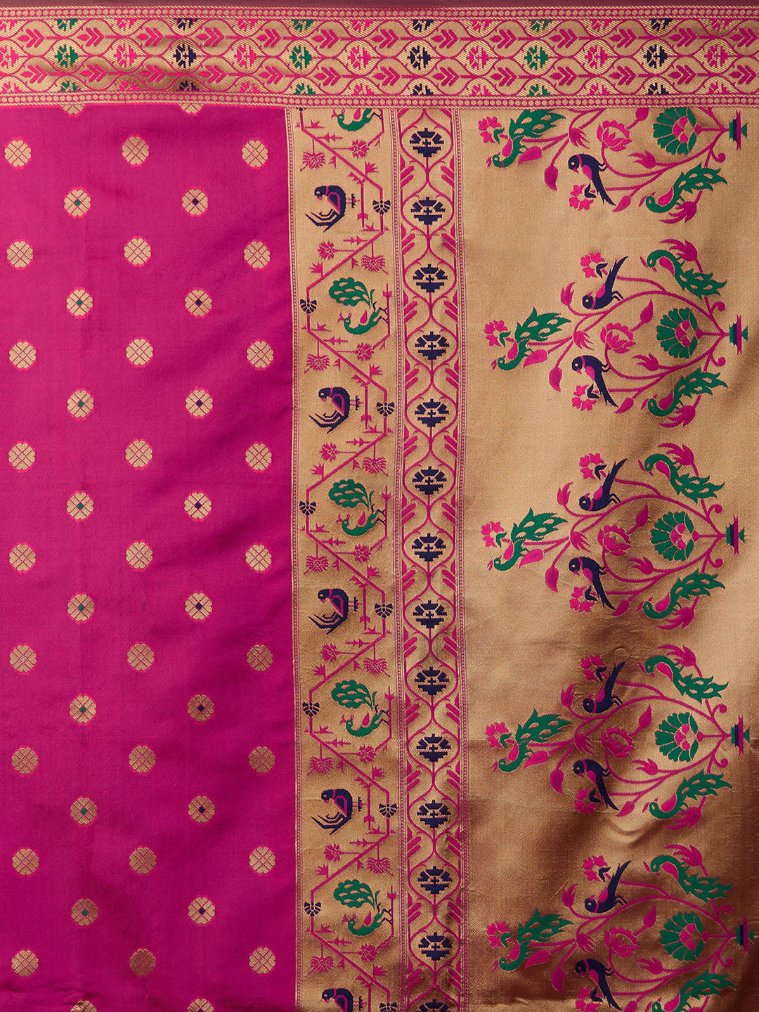 Mitera Pink Silk Blend Woven Design Banarasi Saree | Swadesiicart