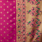 Mitera Pink Silk Blend Woven Design Banarasi Saree | Swadesiicart