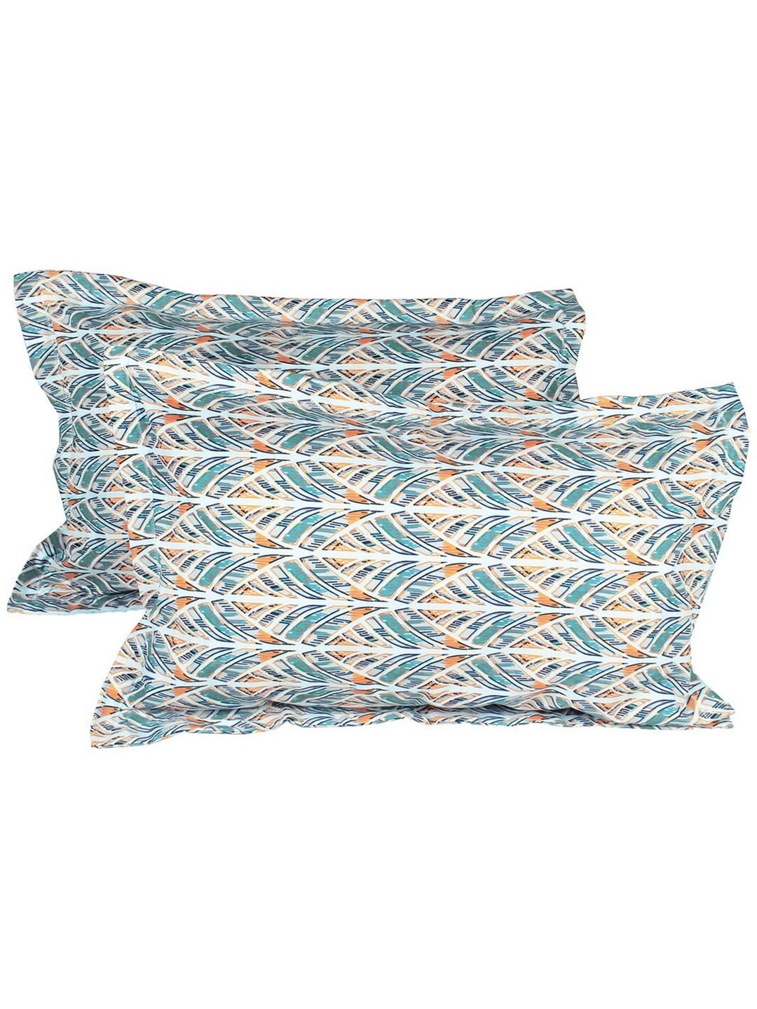 Story@home Tango Blue & White Printed 240 TC King Bedsheet with 2 Pillow Covers - Swadesiicart