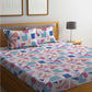 BOMBAY DYEING Serenita Blue Printed Cotton 144 TC King Bedsheet with 2 Pillow Covers - Swadesiicart
