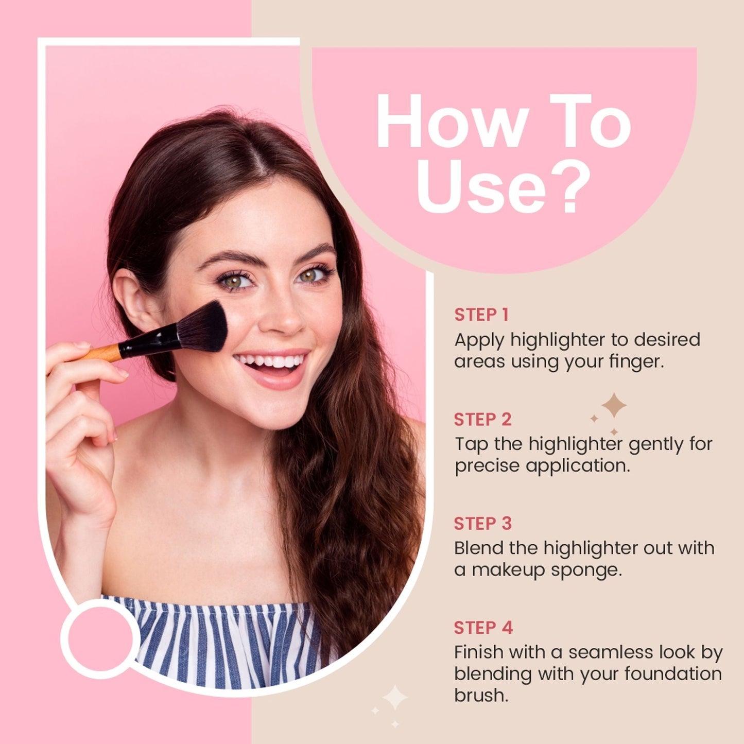 Matt Look Lumi 4 Baked Blusher & Highlighter - Dewy Rose - Swadesiicart