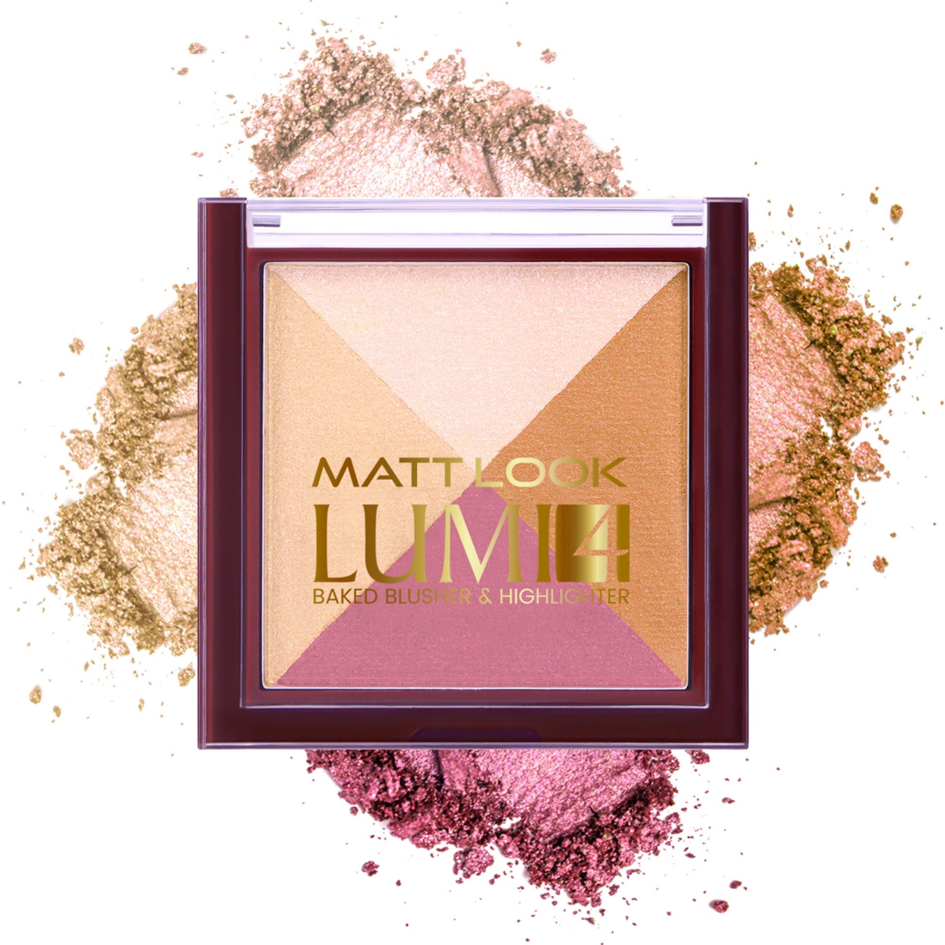 Matt Look Lumi 4 Baked Blusher & Highlighter - Lust Of Love - Swadesiicart
