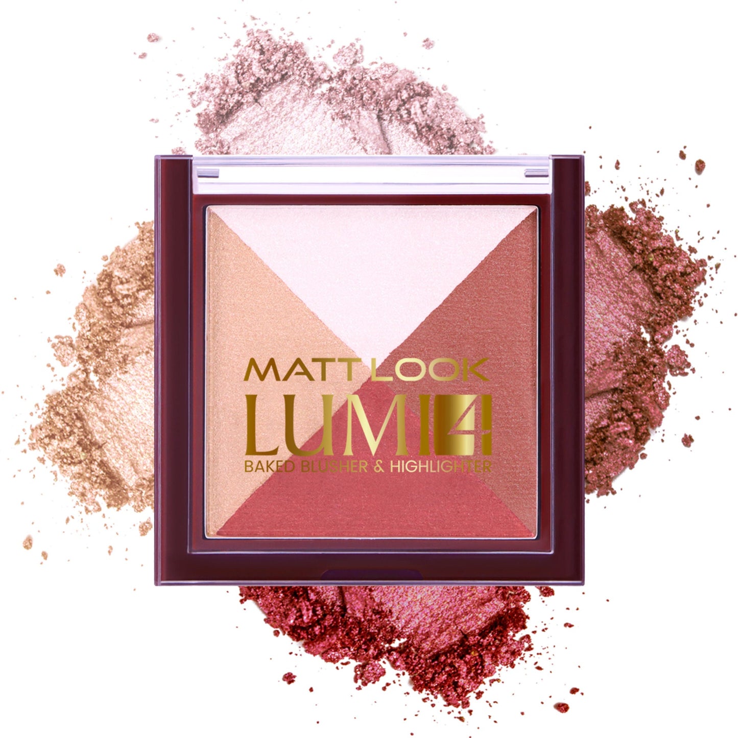 Matt Look Lumi 4 Baked Blusher & Highlighter - Cherry Pop - Swadesiicart