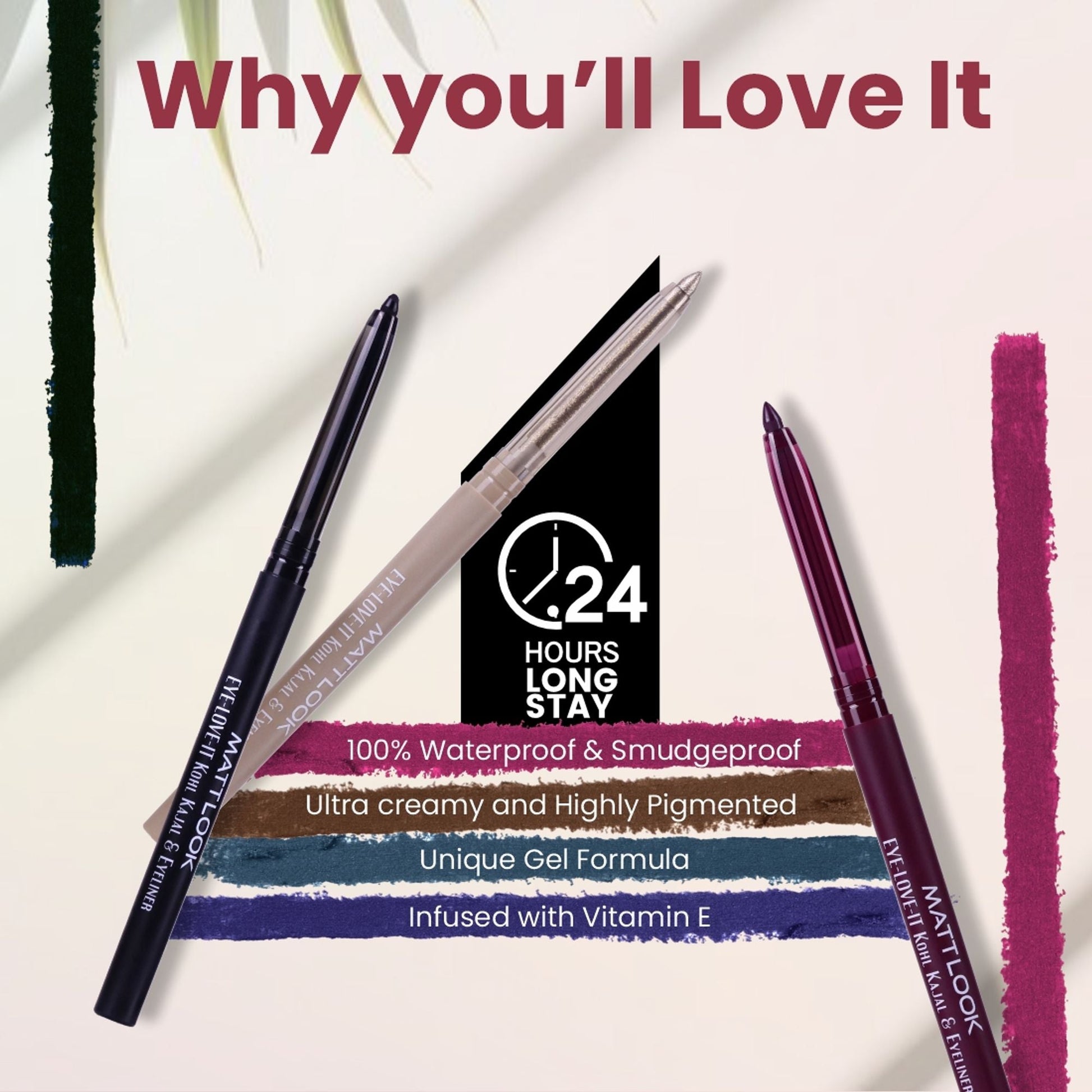 Matt Look Eye Love It Kohl Kajal & Eyeliner - Green - Swadesiicart