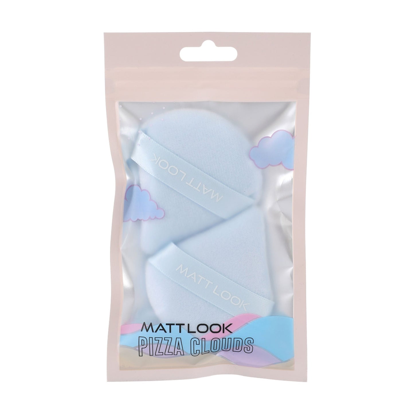 Matt Look Pizza Clouds Powder Blue Puff - Pack Of 2 - Swadesiicart