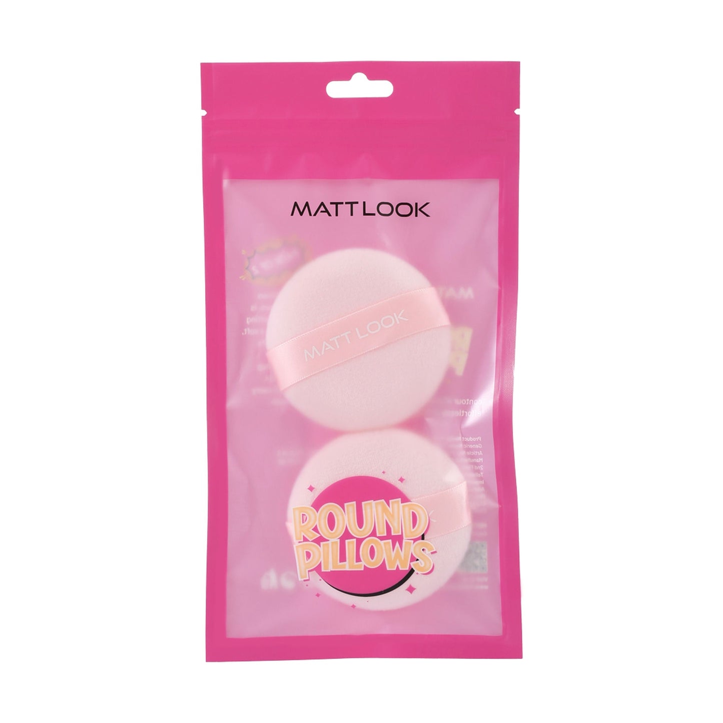 Matt Look Round Pillows Powder Pink Puff - Pack Of 2 - Swadesiicart